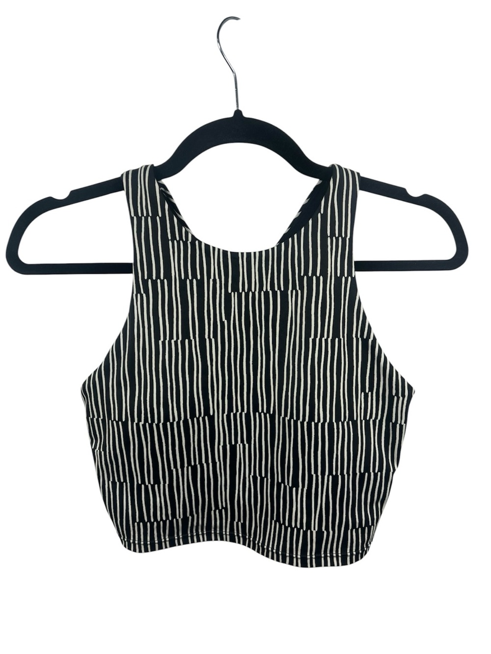 Athleta Sports Bra Womens Small Racerback Black Striped Athletic Workout Gym